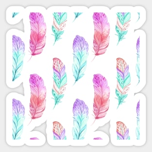 Pretty Pastel Watercolor Feathers Sticker